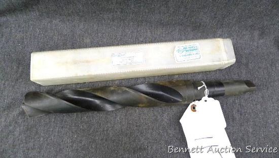 1-3/4" taper shank twist drill with a No. 4 Morse taper. Tip is still black oxide coated, never