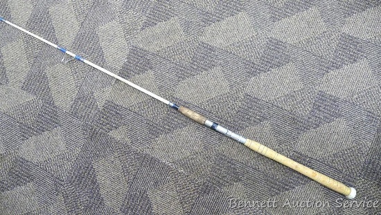 Heavy duty stainless steel guides fishing pole is about 91" long. Looks to be in overall good