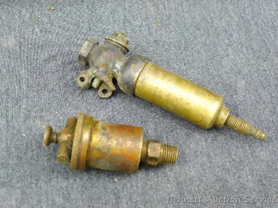 Larger piece is 6" tall, I believe it's an old steam whistle. Smaller piece is 3-1/2" that looks to