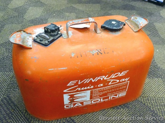 Evinrude Cruis-A-Day 6 gallon marine gas can still contains a little gasoline. Will drain to ship