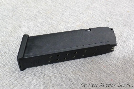 New, unused Glock brand 15 round magazine for Glock Model 22 and similar pistols.