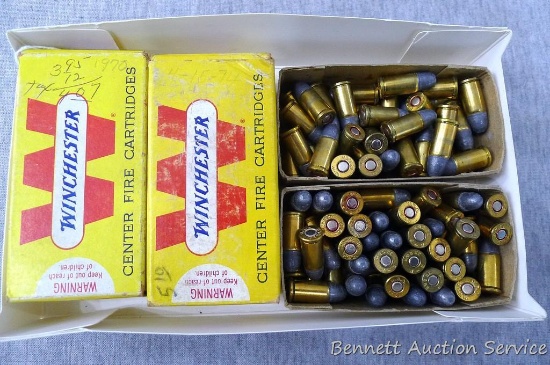 Two Winchester cartridge boxes, .32 Smith & Wesson 85 grain, with contents as pictured. Boxes are