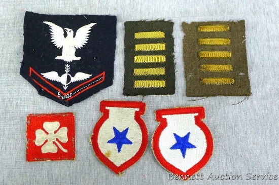 WWII US Military patches including two North Africa Theater Command patches, each approx. 3" long;