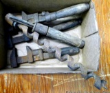 Antique wooden handled mechanics wrenches, 1-1/4