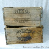 Two wooden Export Beer crates. See pics. Beer crates are about 16