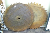 Two vintage circular saw blades up to 29