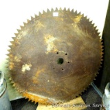 Large circular saw blade is about 39