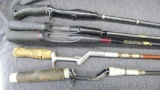 5 Fishing rods incl Shimano FX-1602-2A, Garcia?, 6'5