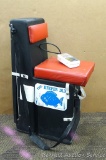 Keeper DLX ice fishing chair has cupholder, storage compartments and carrying strap. Measures about