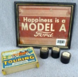 Ford Motor Company and other promotionals. Touring the Famous Automobile card game, 3 little metal