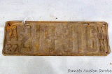 Minnesota license plate from 1927; measures 16