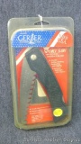 Gerber sport saw has a folding lock back blade. Body is about 6-1/4