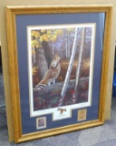 Nicely framed and matted Collectors Edition 'Thunderbird' print by Harry Antist comes with stamp and