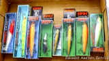 Eight Rapala fishing lures include Husky, Magnum, more. Largest is about 7