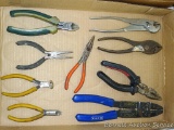 Sears wire strippers, needle nose pliers, side cutters, and adjustable pliers.