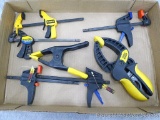 Quick Grip, DeWalt, and Tool Shop wood clamps. Quick Grip clamp is 8