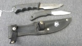 North American Hunting Club knife set in cloth sheath. Longest knife is 9