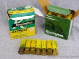 Two boxes of Remington 20 gauge shotgun shells, plus seven extras. Includes No 6 and 7-1/2 shot.