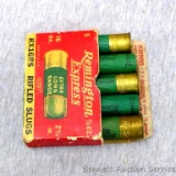 Four Remington Express 16 gauge rifle slugs and one other in a vintage box. See pics for condition