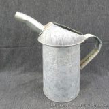 Galvanized oil can is about 10-1/2