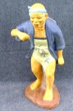 A. Sato Hakata doll stands nearly a foot tall. Bottom reads 'Washable Color Painting An Inventor A.