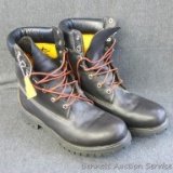 Men's Timberland size 11 M boots are waterproof and are as new. Boots have genuine leather uppers,