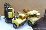 Tonka dump truck, and crane. Dump truck is approx 19