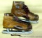 Vintage men's Hyde ice skates with Silver Arrow blades made in Canada. Shoe is 11