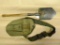Collapsible US Army trench shovel. Comes with canvas case, graphics read US 1945.