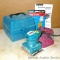 Makita Model BO4552 finishing sander comes with dust collector bag, case, manual and extra sand