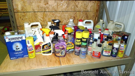 No shipping. Large assortment of full and partial chemicals including Liquid Wrench, engine