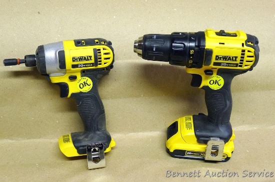 DeWalt 1/2" reversible Cordless Drill Driver model DCD780, 20V. Includes 20V lithium ion battery.