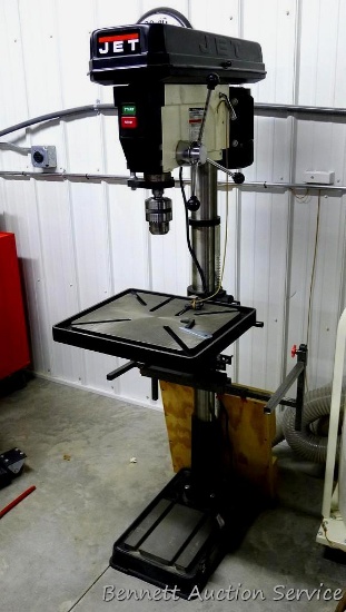 Jet drill press with very large chuck, we're guessing 3/4". Model No. JDP-20MF. Overall height is