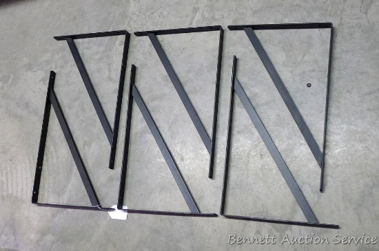 Five metal shelf brackets 12-1/2" x 19". In new condition.
