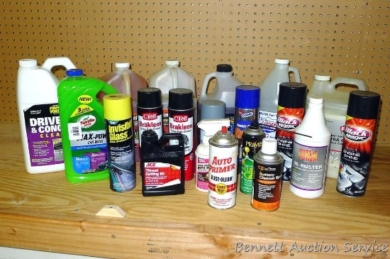 No shipping. Full & partial containers of automotive chemicals including vehicle wash, brake
