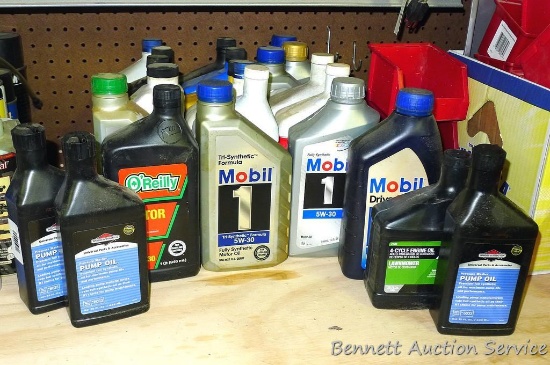 No shipping. Automotive motor oil, partial container of 5W30, 10W30, 30 and more.