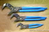 Three Channellock adjustable pliers. Largest is 13