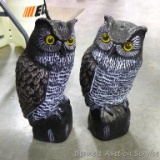 Two owls for keeping bunnies out of your garden.
