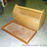 Wooden tool tote is 19-1/2