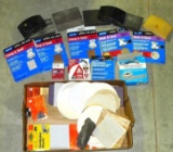 Nice assortment of sandpaper - grits range from extra fine to coarse, plus sanding sponges, etc.