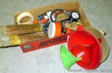 Air nozzle and fittings, 160 psi air gauge, funnels, road flares, more.