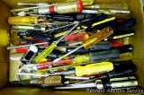 Large assortment of screw drivers, phillips and flat blade. Stanley and Vermont American and more.
