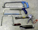 Craftsman hack saw; Perber hack saw; caulk gun and more.