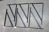 Five metal shelf brackets 12-1/2