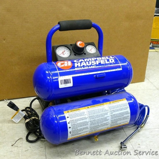 Campbell Hausfeld air compressor, 100 maximum psi, works