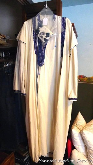 Pastor or Priest 2 piece robe 56" long. Some stains noted.
