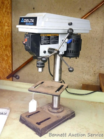 Delta Shopmaster 8 Drill Press Model Dp115 Ser 019109w3091 Motor Is 1725 Rpm Es With Online Auctions Proxibid
