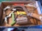 Bulb planter, spray nozzles, sickle, gardening tools, pruner