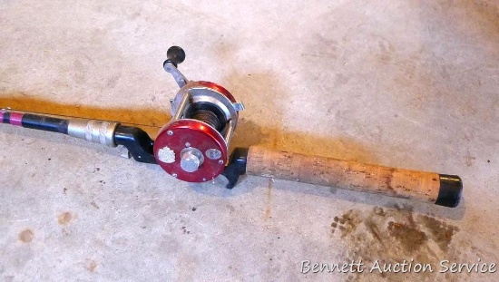 St Croix carboloy 5-1/2' fishing pole has a Ambassadeur reel.