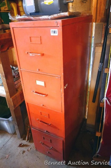 Hon four drawer steel filing cabinet is 52" tall. All drawers are smooth.